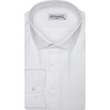 Süvari Antibakteriyel Slim Fit Armür Desenli Beyaz Erkek Gömlek