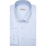 Süvari Armür Desenli Erkek Gömlek - 2XL - Orta Mavi