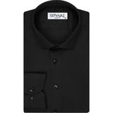 Süvari Armür Desenli Slim Fit Beyaz Erkek Gömlek - XL - Siyah