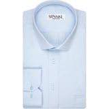 Süvari Armür Desenli Soluk Mavi Erkek Gömlek - 2XL - Orta Mavi