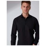 Süvari Armürlü Slim Siyah Erkek Gömlek GM2024700573 - 2XL