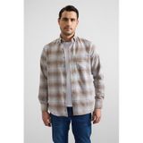 Süvari Bej Regular Düğmeli Yaka Kareli Casual Gömlek Gm2008000255-bj3 Bej