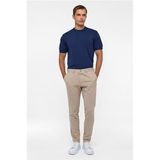 Süvari Bej Slim Fit Desenli Kumaş Pantolon, 40