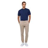 Süvari Bej Slim Fit Desenli Kumaş Pantolon, 48