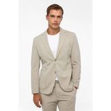 Süvari Bej Slim Mono Yaka Düz Torba Cep 6 Drop Takım Elbise - 50