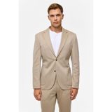 SÜVARİ Bej Slim Mono Yaka Düz Torba Cep 6 Drop Takım Elbise