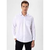 Süvari Beyaz Erkek Regular Fit Armürlü Gömlek GM2025000407