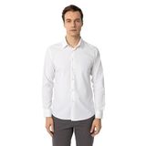 Süvari Beyaz Slim Fit Düz Klasik Yaka Gömlek, S