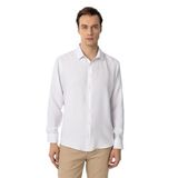 Süvari Beyaz Slim Fit Düz Klasik Yaka Gömlek, XXL