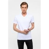 Süvari Beyaz Slim Fit Düz V Yaka Tişört, L
