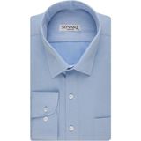 Süvari Bol Kesim Armür Desenli Gömlek Beyaz - 3XL - Açık Mavi