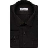 Süvari Bol Kesim Armür Desenli Gömlek Beyaz - 3XL - Siyah