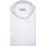 Süvari Bol Kesim Kısa Kollu Beyaz Erkek Gömlek - 3XL
