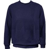 SÜVARİ Bol Kesim O Yaka Kapitone Etnik Desenli Lacivert Sweatshirt