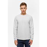 Süvari Bol Kesim O Yaka Melanj Desenli Waffle Sweatshirt