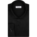 Süvari Büyük Beden Armür Desenli Siyah Erkek Gömlek - 3XL - Orta Mavi
