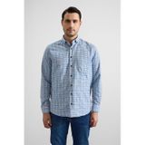 Süvari Buz Mavi Regular Düğmeli Yaka Kareli Casual Gömlek Gm2008000257-m01 Buz Mavi