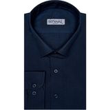 Süvari Classics Slim Fit Dar Kalıp Cepsiz Gömlek - Lacivert