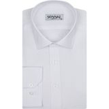 Süvari Classics Slim Fit Dar Kalıp Özel Armürlü Cepsiz Gömlek - XL - Beyaz