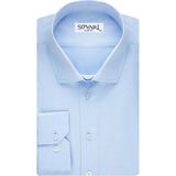 Süvari GM2024700273 Klasik Yaka Slim Fit Armürlü Mavi Erkek Gömlek