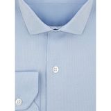 Süvari GM2024700309 Klasik Yaka Fit Armürlü Mavi Erkek Gömlek