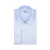 Süvari GM2025000183 Klasik Yaka Regular Fit Armürlü Mavi Erkek Gömlek