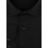 Süvari GM2025000183 Klasik Yaka Regular Fit Armürlü Siyah Erkek Gömlek