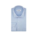 Süvari GM2025000198 Klasik Yaka Regular Fit Armürlü Mavi Erkek Gömlek