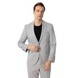 Süvari Gri Slim Fit Desenli Sivri Yaka 6 Drop Klasik Takım Elbise, 52