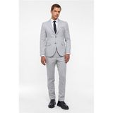 Süvari Gri Slim Fit Desenli Sivri Yaka 6 Drop Klasik Takım Elbise, 56