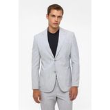 Süvari Gri Slim Mono Yaka Torba Cep 6 Drop Takım Elbise - 50