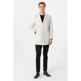 Süvari Gri Slim Mono Yaka Yan Cepli Kaban - 50