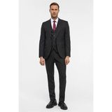 Süvari Gri Slim Sivri Yaka 6 Drop Yelekli Takım Elbise - 56