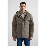 Süvari Haki Slim Dik Yaka Düz Yan Cepli Fermuar + Çıtçıt Elyaf Dolgulu Mont - 2XL