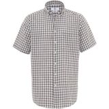 Süvari Kısa Kol Regular Kalıp Düz Gömlek - Koyu Yeşil - 2XL