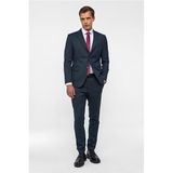 Süvari Lacivert Slim Desenli Mono Yaka 6 Drop Takım Elbise, 56