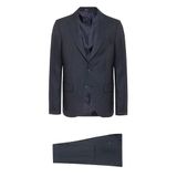 Süvari Lacivert Slim Fit Desenli Sivri Yaka 6 Drop Klasik Takım Elbise, 56