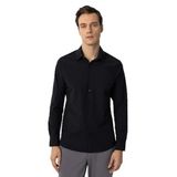 Süvari Lacivert Slim Fit Düz Klasik Yaka Gömlek, S