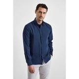 Süvari Lacivert Slim Klasik Yaka Düz Casual Gömlek