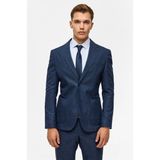Süvari Lacivert Slim Mono Yaka Torba Cep 6 Drop Takım Elbise - 50