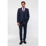Süvari Lacivert Slim Mono Yaka Yan Cepli 6 Drop Yelekli Takım Elbise - 52