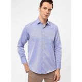 Süvari Mavi Erkek Regular Fit Armürlü Gömlek GM2025000349