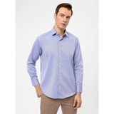 Süvari Mavi Erkek Regular Fit Armürlü Gömlek GM2025000391 - 2XL