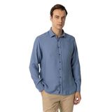 Süvari Mavi Slim Fit Düz Klasik Yaka Gömlek, XL