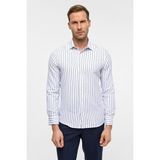 Süvari Mavi Slim Klasik Yaka Cepsiz Casual Gömlek - XL