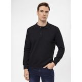 Süvari Polo Yaka Regular Fit Armürlü Siyah Erkek Kazak TR2013700314