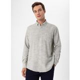 Süvari Regular Fit Düğmeli Yaka Düz Su Yeşili Erkek Gömlek GM1008300079