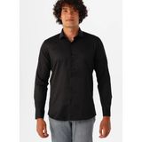 Süvari Siyah Erkek Slim Fit Armürlü Gömlek GM2024700520
