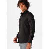 Süvari Siyah Erkek Slim Fit Armürlü Gömlek GM2024700575