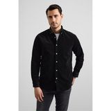 Süvari Siyah Regular Düğmeli Yaka Casual Gömlek - 2XL